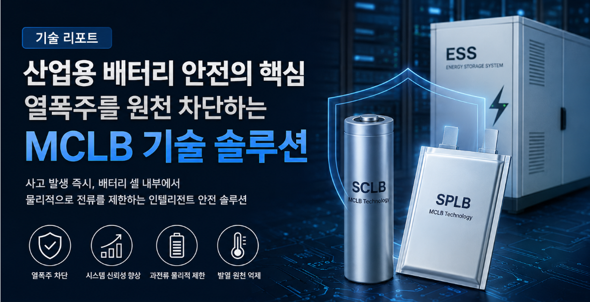 산업용 배터리 안전의 핵심: 열폭주를 차단하는 MCLB (Max Current Limited Battery) 기술 솔루션